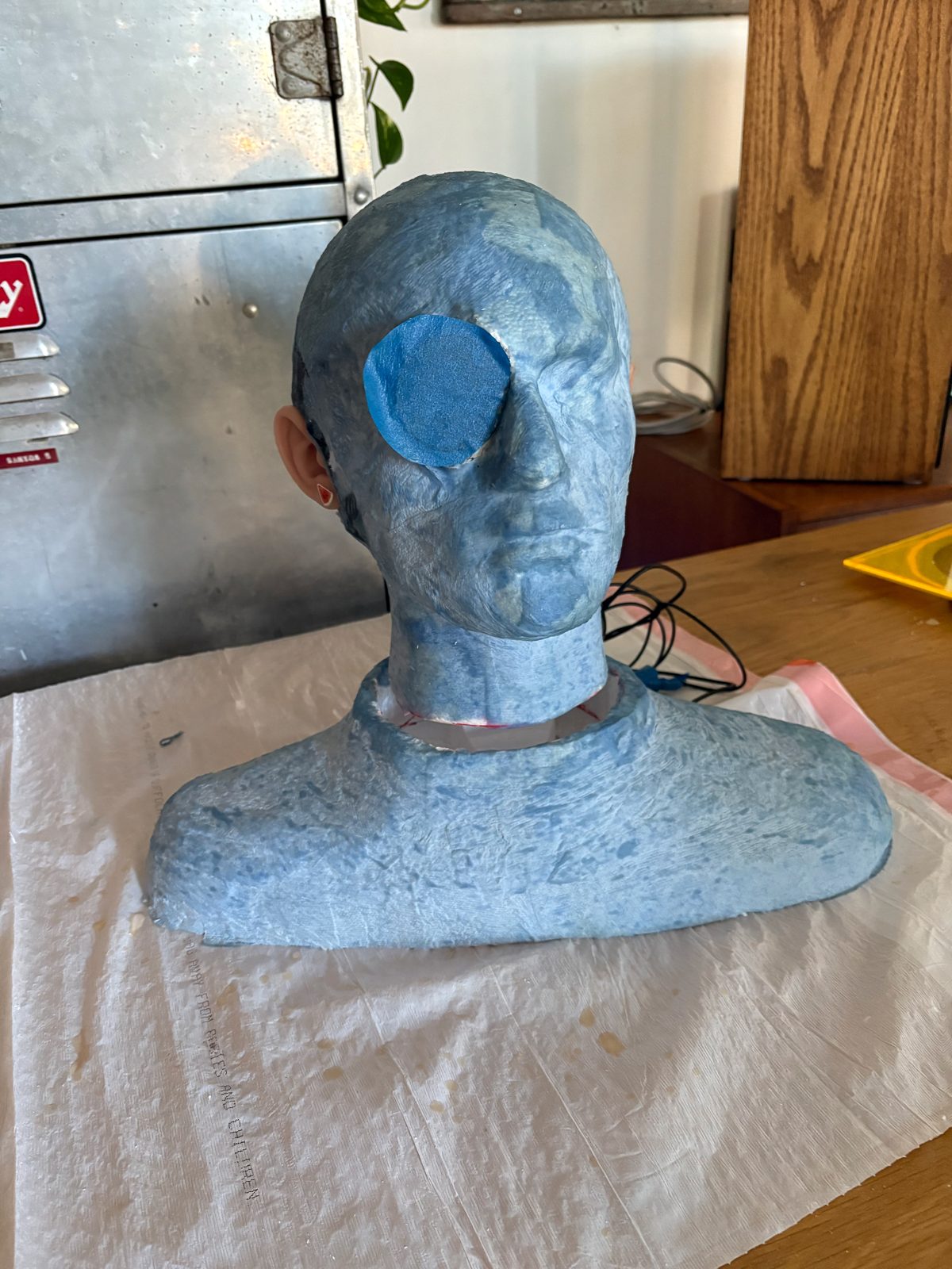 The Virtual Lex robot head prototype, seen from the front.